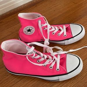 Hot Pink High Top Converse Chucks Size Women's 6